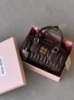 Жіноча сумка Miu Miu Arcadie Matelassé Nappa Leather Bag  Premium шоколад