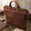 Кожаный портфель для ноутбука работы и документов Vintage 14066 Коричневый
