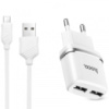 Зарядний пристрій Hoco C12 Charger + Cable (Micro) 2.4A 2USB (Білий) - купити в SmartEra.ua