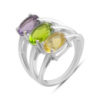 Серебряное кольцо CatalogSilver с натуральным аметистом, хризолітом, цитрином, вес изделия 7,69 гр (2183273) 18.5 размер