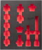 Пінне вкладення з ложементом для головок ShW 3/4« STD, (12шт) (45х536х417мм) для шаф металевих MILWAUKEE