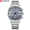 Чоловічий наручний годинник Curren 8435 Silver-Grey з хронографом та сталевим браслетом