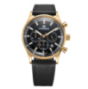 Чоловічий годинник Forsining 8311 Black-Gold з хронографом та шкіряним ремінцем