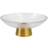 Тарілка для фруктів скляна на золотій ніжці 19.5*9 см 64486-33