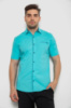 Сорочка чоловіча однотонна, колір бірюзовий, 214R7119-1