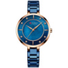 Жіночий годинник Curren 9051 Rose Gold-Blue з перламутровим циферблатом та металевим браслетом
