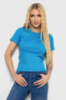 Футболка жіноча в рубчик, колір темно-блакитний, 238R123-2