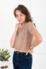 Жіночий бежевий напівпрозорий топ
