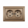 Розетка двойная с заземлением 16A