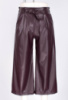 Жіночі бордові брюки з еко-шкіри