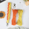 Набор макраме для ручного плетения и вязания брелока «Петля» для ключей и аксессуаров 22х3см,оранжевый с