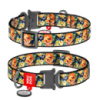 Нашийник для собак нейлоновий WAUDOG Nylon з QR паспортом, малюнок «Гламурні черепа», металева пряжка-фастекс, Ш 25 мм, Дов 37-58 см