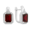 Серебряные серьги CatalogSilver с искусственным гранатом nano, фианитами (60002310)