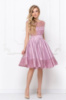Коктейльна Сукня Атлас Гліттер 20060 Рожева