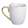 Чашка фарфоровая с золотым ободком и золотой ручкой 420 (мл) кружка Серая RX-N240629G