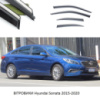 Дефлектори вікон Hyundai Sonata 2015-2020 П/К скотч«FLY»«Нерж.сталь 3D»BHYST1523-W/S(142-143)