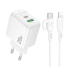 Мережевий Зарядний Пристрій Borofone BAS44A 1USB-C/1USB PD/QC 20W+Type-C to Lightning