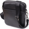Компактна чоловіча сумка на плече з натуральної шкіри 723021 Чорний