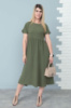 Літня сукня міді вільного крою «Ordinary» оптом | Батал Хакі, 50-52