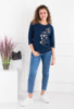 Жіноча синя кофта з малюнком