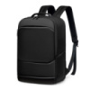 Місткий тканинний чорний рюкзак на два відділи 734820A