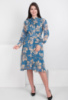 Жіноча синьо-бежева сукня в квітковий принт