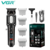 Акумуляторна машинка для стрижки VGR V-900 з дисплеєм бездротова для стрижки волосся. Колір: чорний