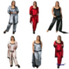 Домашний женский комплект БАТАЛ  3-ка халат+штаны+майка , велюровый , цвета красный , молочный ,черный