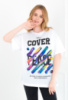 Жіноча біла футболка з принтом