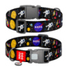 Нашийник для собак нейлоновий WAUDOG Nylon з QR паспортом, малюнок «NASA», пластиковий фастекс, XXL, Ш 35 мм, Дов 46-70 см