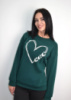 Утеплений світшот з принтом «Heart» оптом | Норма і батал 54-56, Темно-зелений