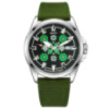 Чоловічий годинник Awarder 040 Embroidery Silver-Green Automatic з сапфіровим склом та водозахистом 10ATM