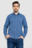 Сорочка чоловіча однотонна з принтом, колір джинс, 186R2115