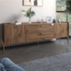 Тумба под телевизор с ящиками LION Wood с золотыми ножками 160х65х40 см Дуб Ливорно (LION-043114)