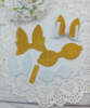 Вирубка бантик «Зайчик» золото-білий 6*5,7 см з фоамірану з глітером,набір деталей.