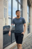 Комплект чоловічий Nike: футболка темно-сіра + шорти чорні (9972067855)