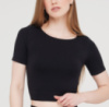 Футболка женская укороченная бесшовная CROP T-SHIRT 18859 S-M черная