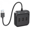 Перехідник HUB Hoco HB31 Easy 4-in-1 (USB to USB3.0*4) (L=0.2m), Black - купити в SmartEra.ua