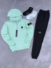 Костюм Stone Island зіп худі м'ята чорні штани + 2 пари шкарпеток у подарунок