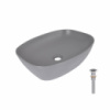 Раковина накладна Qtap Cardinal 500х380х140 мм, Stone grey, прямокутна, з донним клапаном QTCAR188SG49824