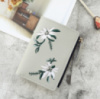 Женский мини кошелек с вышивкой цветочками, маленький портмоне клатч вышивка Серый