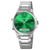 Наручний годинник Skmei 2120SIGN Silver-Green з комбінованим циферблатом та сталевим браслетом
