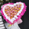 Букет з цукерок у формі серця, подарунок для дівчини дружини, мами на день закоханих