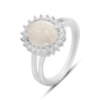 Серебряное кольцо CatalogSilver с опалом, фианитами, вес изделия 3,33 гр (2174318) 18.5 размер