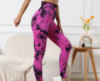 Леггинсы женские спортивные с пуш-ап Tie Dye 18703 S розовый мрамор