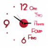 3D настенные часы, безкаркасные часы, часы наклейки 40-60 см Красный