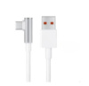 Плетений кабель для швидкого заряджання USB Type C. 90 градусів. 120w Білий  1 м