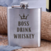 Фляга стальная «Boss drink whiskey», английский