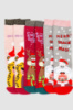 Комплект шкарпеток жіночих новорічних 3 пари, колір світло-сірий, світло-рожевий, бордовий, 151R269