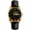 Жіночий класичний годинник Skmei 9073GDBK-S Gold-Black зі шкіряним ремінцем та календарем